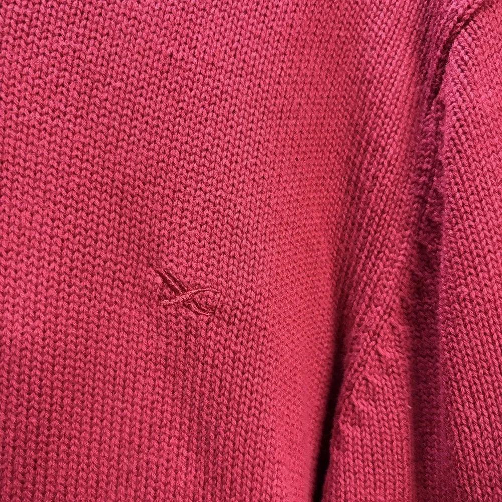 Eddie Bauer Sweater Men's XL Red Cotton Ribbed Knit Crew Neck Pullover Warm - Picture 6 of 8